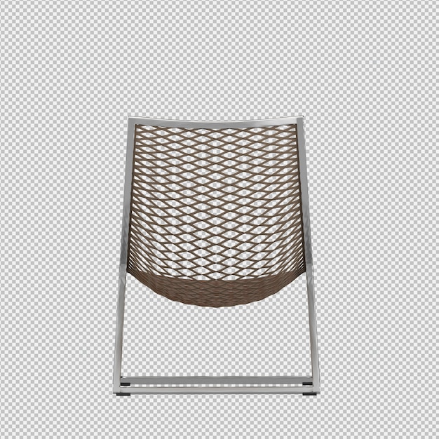 Silla isométrica 3D render aislado