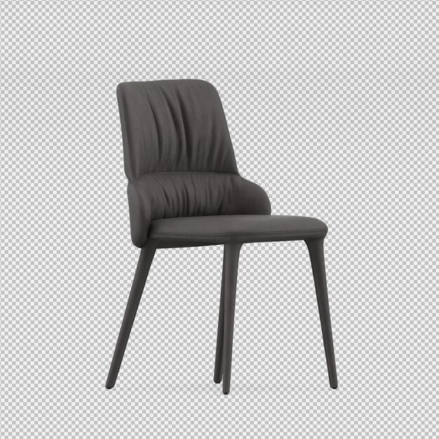 Silla isométrica 3d render aislado