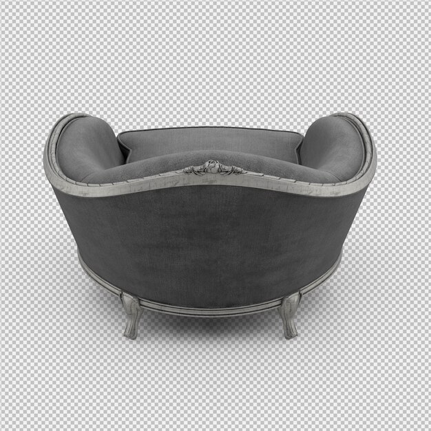 Silla isométrica 3D render aislado