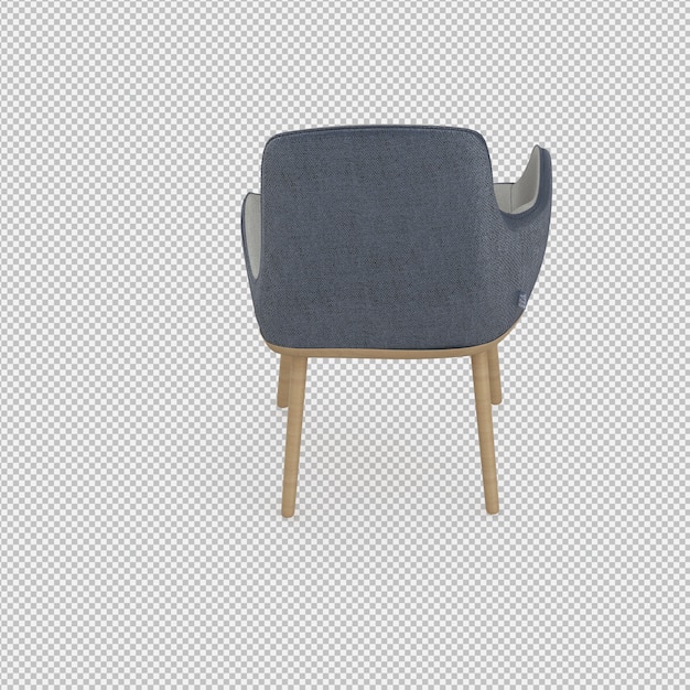 Silla isométrica 3D render aislado