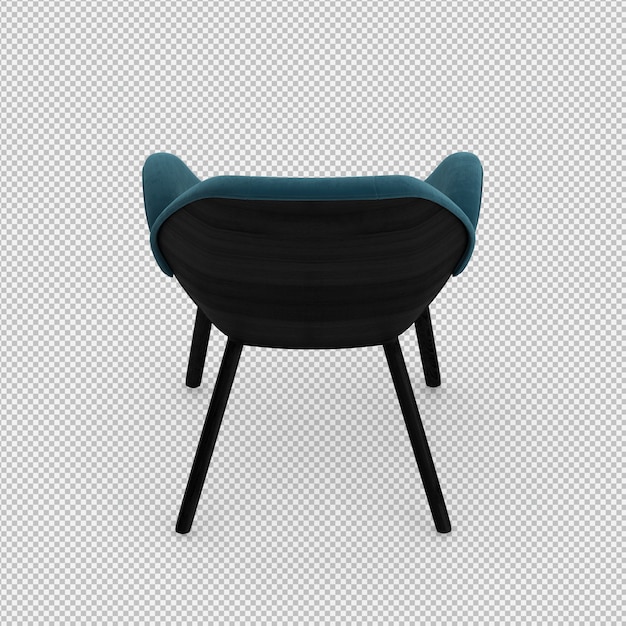 Silla isométrica 3D render aislado