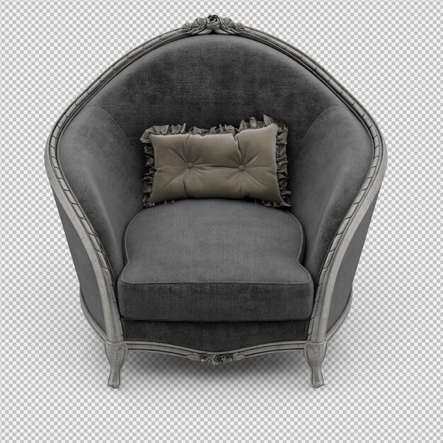 Silla isométrica 3D render aislado