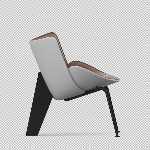 Silla isométrica 3D render aislado