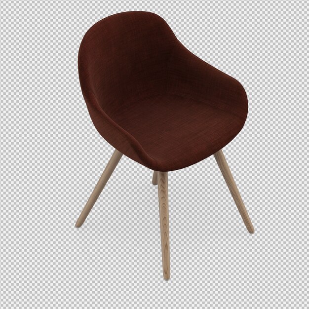 Silla isométrica 3D render aislado