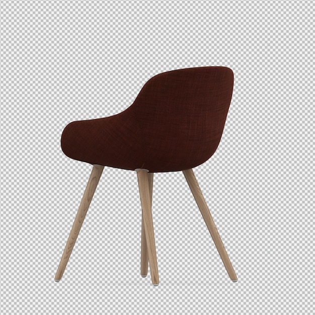 Silla isométrica 3d render aislado