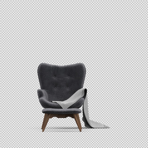 Silla isométrica 3D render aislado
