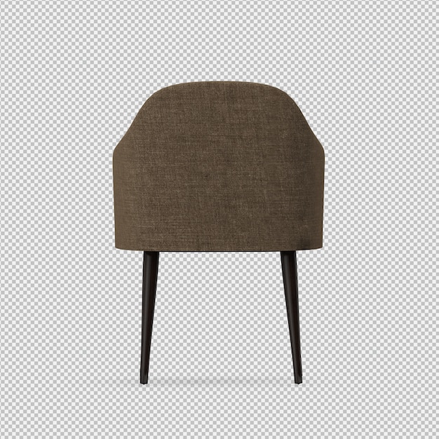 Silla isométrica 3D render aislado