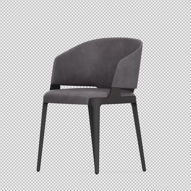 Silla isométrica 3D render aislado