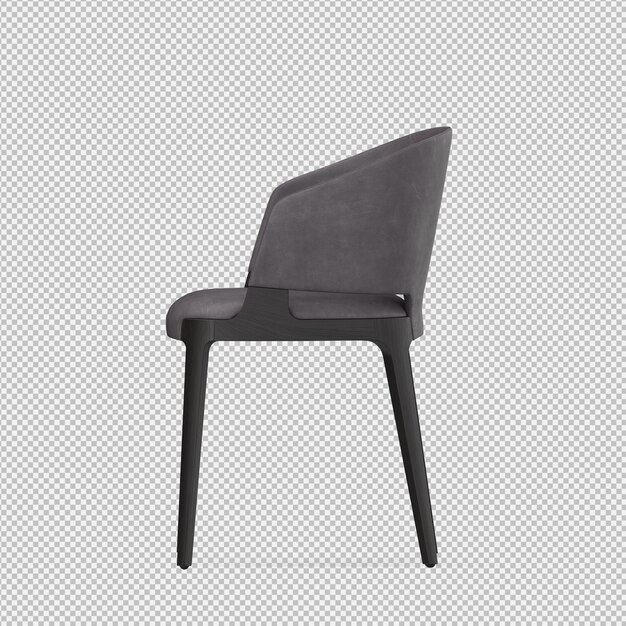 Silla isométrica 3d render aislado