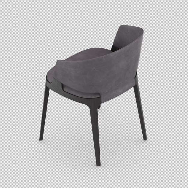 Silla isométrica 3D render aislado