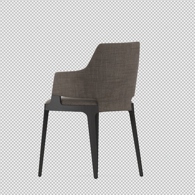 Silla isométrica 3d render aislado