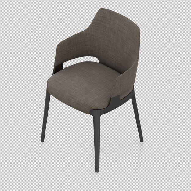 Silla isométrica 3D render aislado