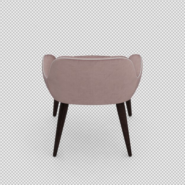 Silla isométrica 3D render aislado