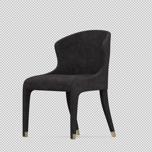 Silla isométrica 3d render aislado