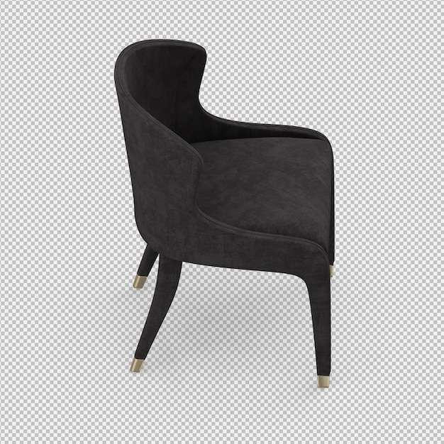 Silla isométrica 3D render aislado