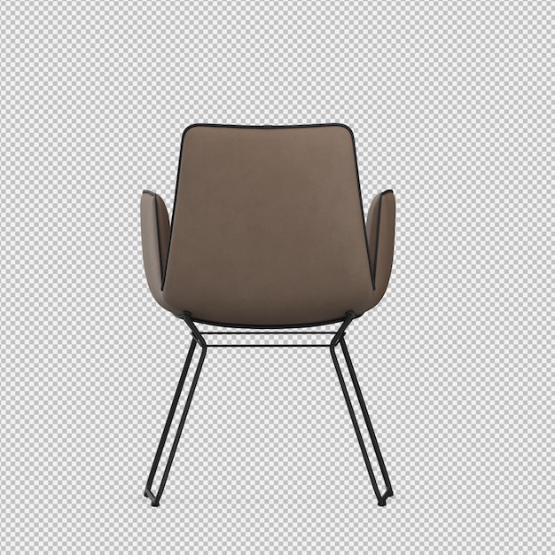 Silla isométrica 3d render aislado