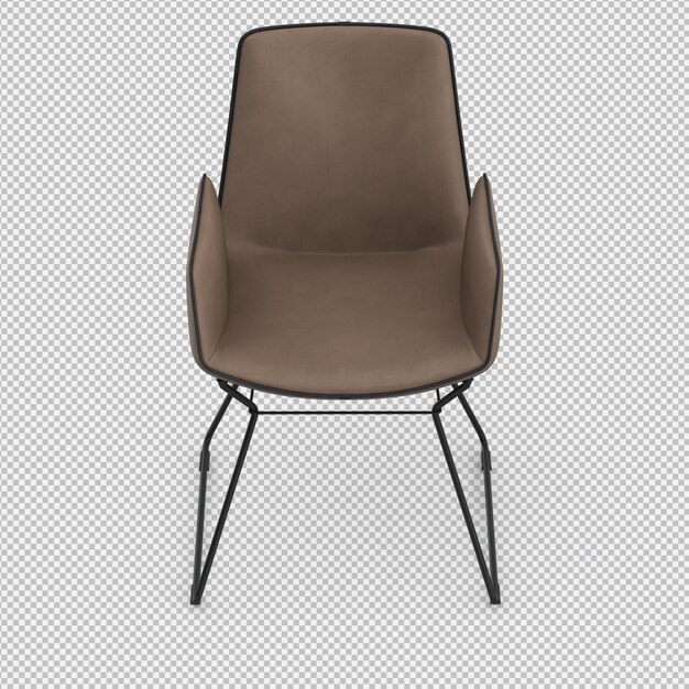 Silla isométrica 3D render aislado