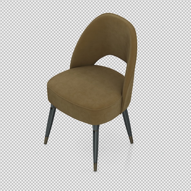 Silla isométrica 3D render aislado