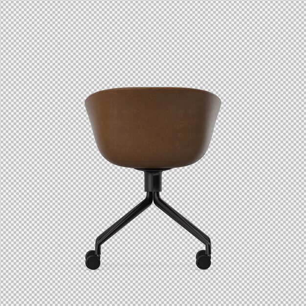 Silla isométrica 3D render aislado