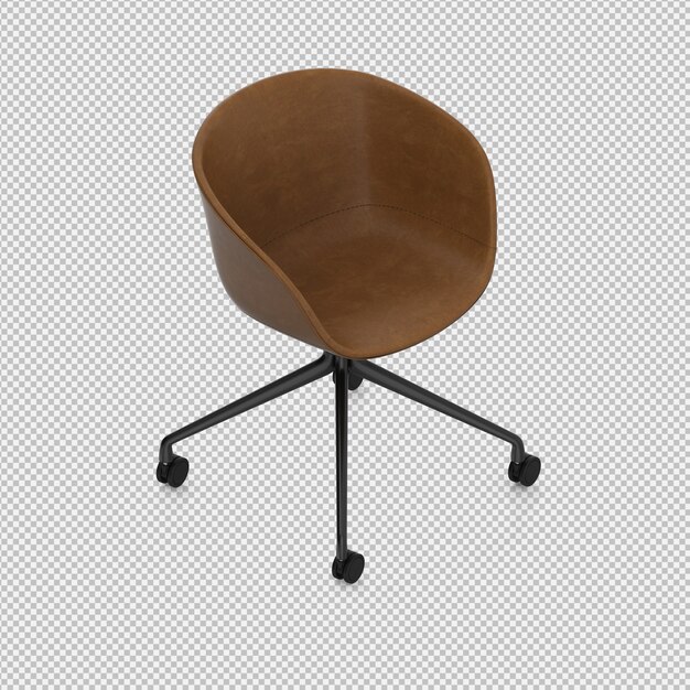Silla isométrica 3D render aislado