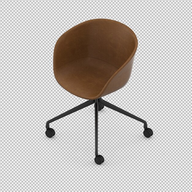 Silla isométrica 3D render aislado