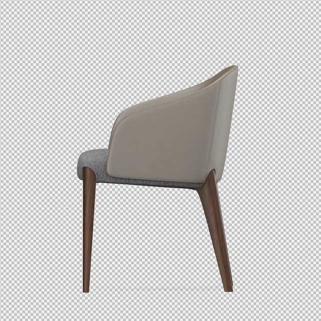 PSD silla isométrica 3d render aislado