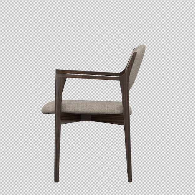 Silla isométrica 3d render aislado