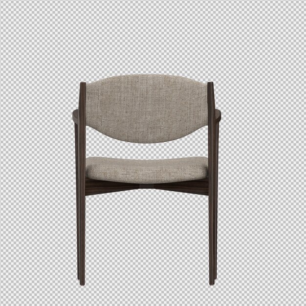 Silla isométrica 3d render aislado