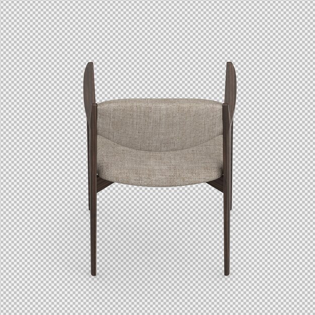 Silla isométrica 3D render aislado