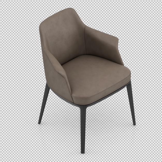 Silla isométrica 3D render aislado