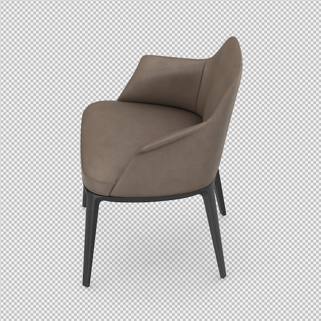 Silla isométrica 3d render aislado