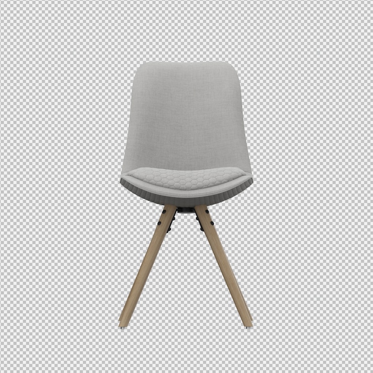 PSD silla isométrica 3d render aislado