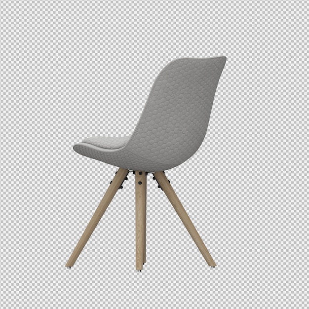 Silla isométrica 3d render aislado