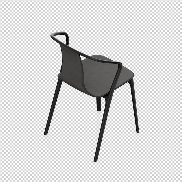 PSD silla isométrica 3d rendering aislado