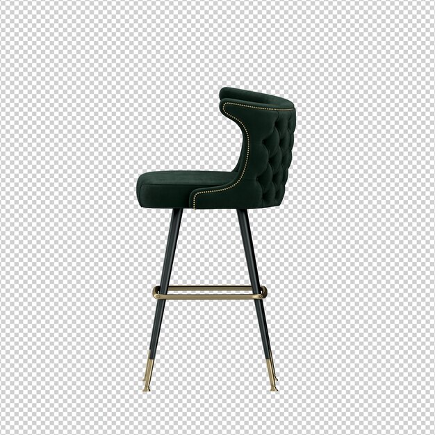 Silla isométrica 3D rendering aislado