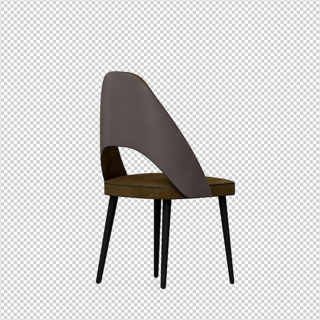 Silla isométrica 3D rendering aislado