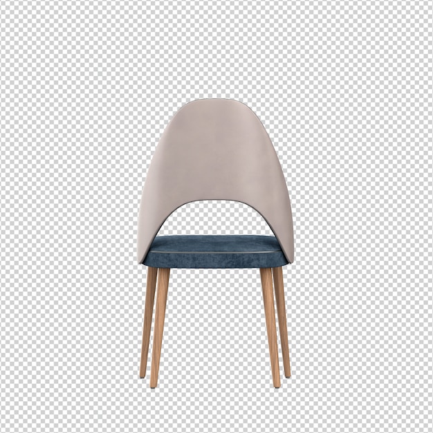 Silla isométrica 3D rendering aislado
