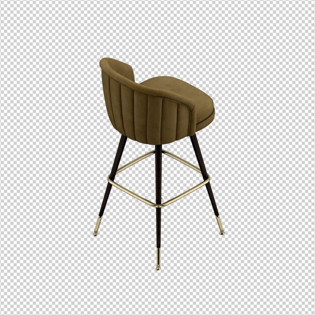 Silla isométrica 3D rendering aislado
