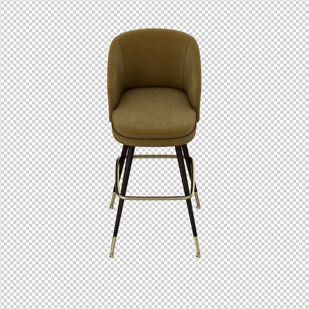Silla isométrica 3D rendering aislado