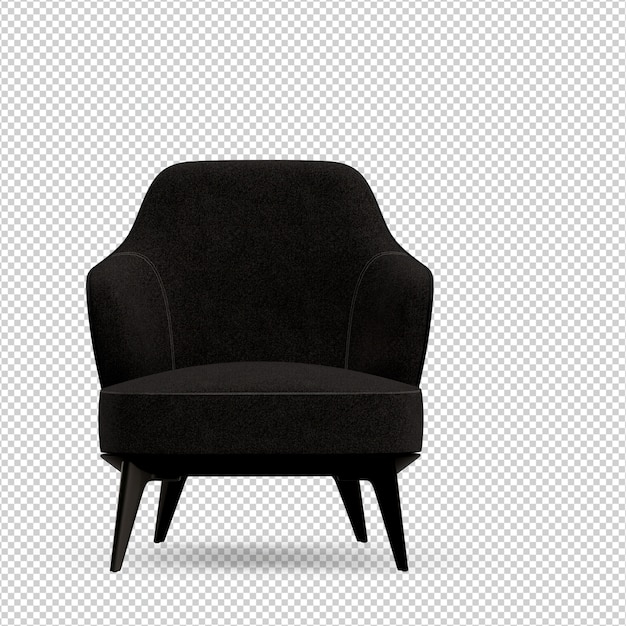 Silla isométrica 3D rendering aislado