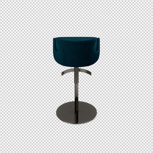 Silla isométrica 3D rendering aislado