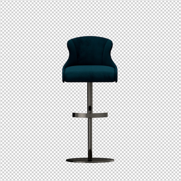 Silla isométrica 3D rendering aislado