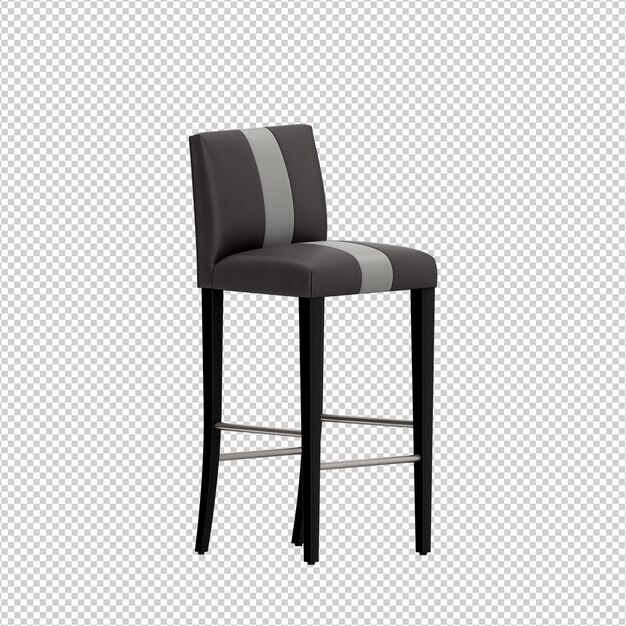 Silla isométrica 3D rendering aislado