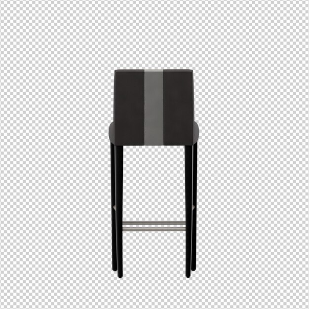 PSD silla isométrica 3d rendering aislado