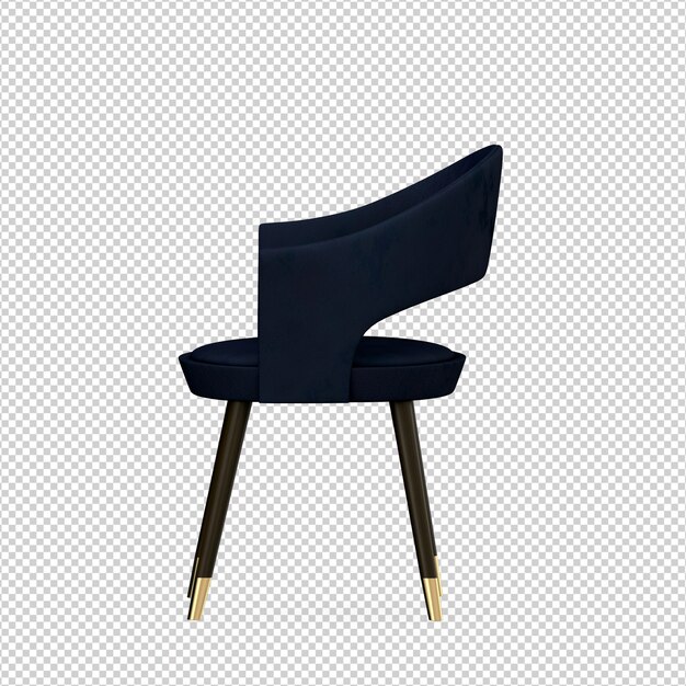 Silla isométrica 3D rendering aislado