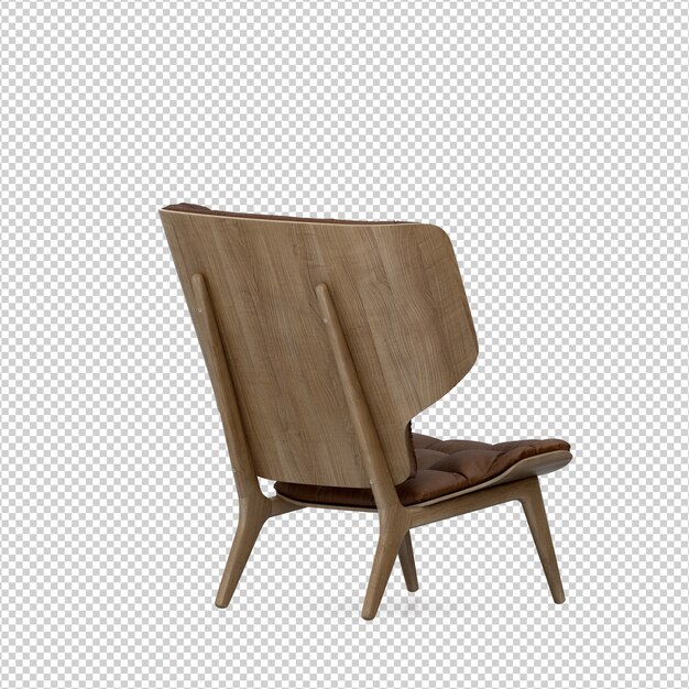 Silla isométrica 3D rendering aislado