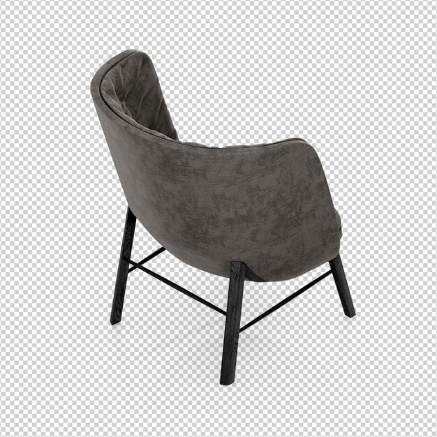 Silla isométrica 3D rendering aislado