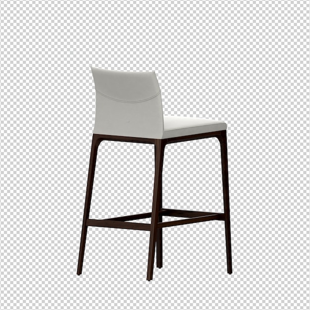 Silla isométrica 3D rendering aislado