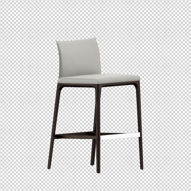 Silla isométrica 3D rendering aislado