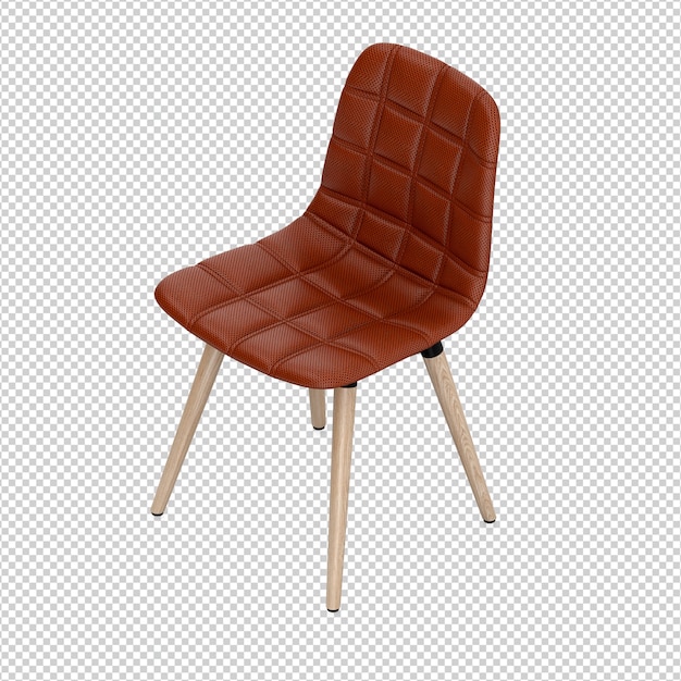 Silla isométrica 3D rendering aislado